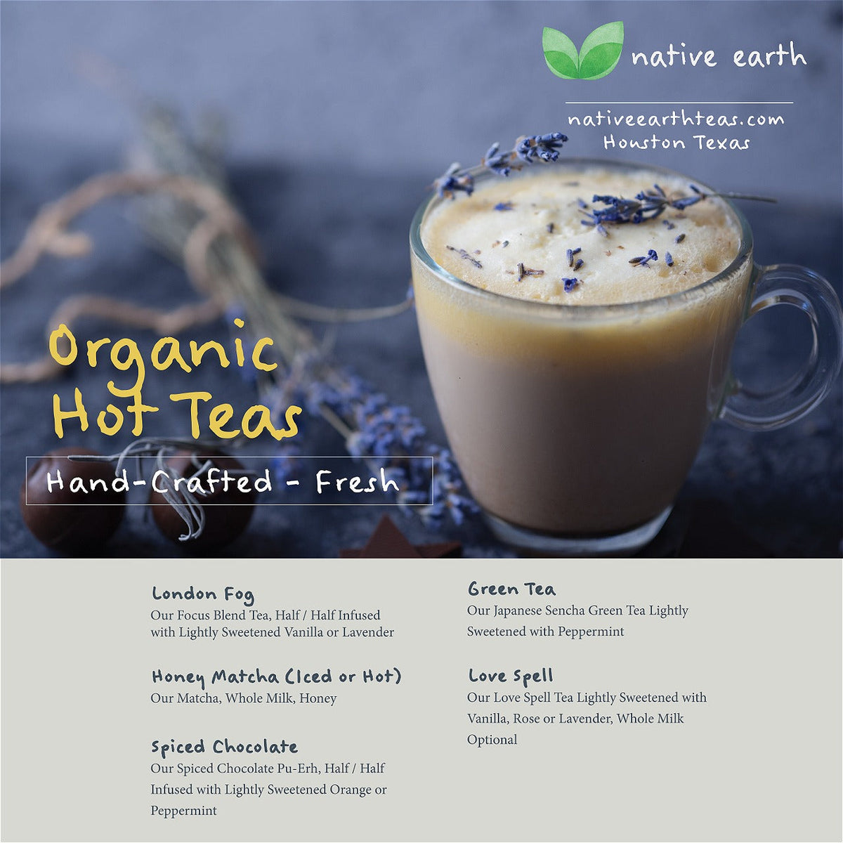 Handcrafted Teas/Hot Drinks – Salve Naturals & Native Earth